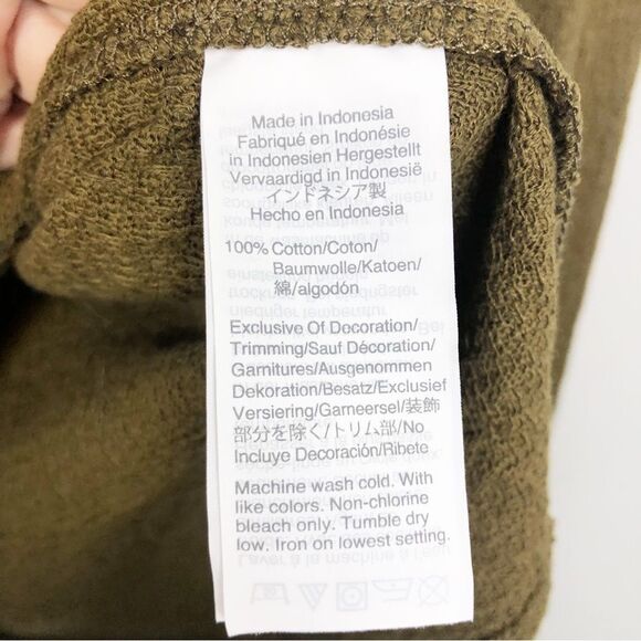 MADEWELL TEXTURE & THREAD | Dark Green Mockneck Lettuce Trim Top Women’s Size S - Picture 10 of 12